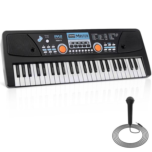 Pyle Digital Musical Karaoke Keyboard - Portable Electronic Piano Keyboard with Built-in Rechargeable Bat PKBRD4113